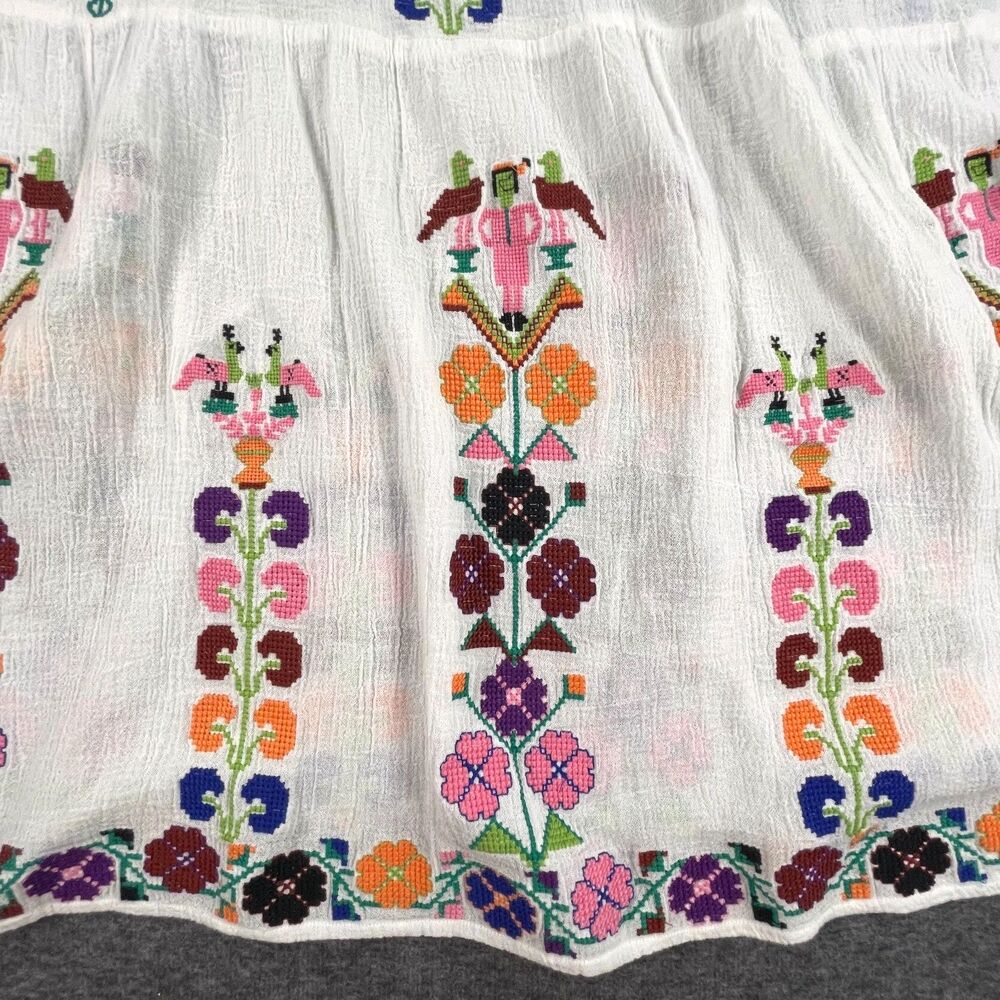 Melissa Odabash Pixi Maxi Skirt White Embroidered Cotton Size M Rare Sample Boho - Picture 5 of 11